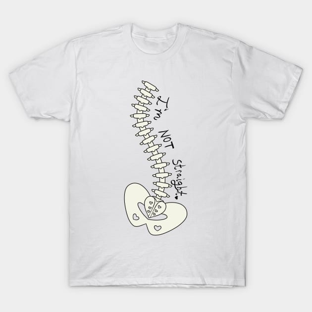 Not Straight - Spine/Scoliosis T-Shirt by WhiteRabbitWeirdo